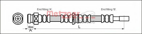METZGER 4113315 Тормозной шланг для VOLVO S40 I (Вольво С40 и) METZGER 4113315 Тормозной шланг для VOLVO S40 I (Вольво С40 и)