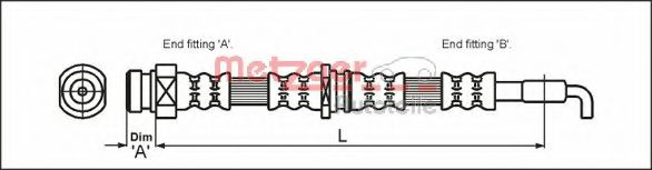 METZGER 4113669 Тормозной шланг для VOLVO S40 I (Вольво С40 и) METZGER 4113669 Тормозной шланг для VOLVO S40 I (Вольво С40 и)