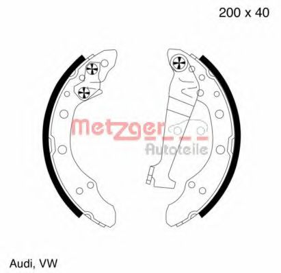 METZGER MG 344 Тормозные колодоки для AUDI 80 (Ауди 80) METZGER MG 344 Тормозные колодоки для AUDI 80 (Ауди 80)