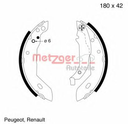 METZGER MG 392 Тормозные колодоки для PEUGEOT 205 II (Пежо 205 2) METZGER MG 392 Тормозные колодоки для PEUGEOT 205 II (Пежо 205 2)