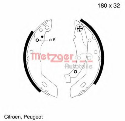 METZGER MG 415 Тормозные колодоки для CITROËN ZX (CитроËн Зх) METZGER MG 415 Тормозные колодоки для CITROËN ZX (CитроËн Зх)