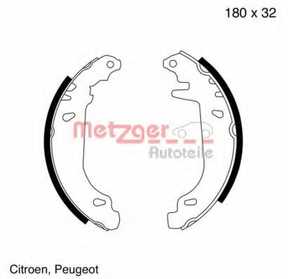 METZGER MG 537 Тормозные колодоки для CITROËN ZX (CитроËн Зх) METZGER MG 537 Тормозные колодоки для CITROËN ZX (CитроËн Зх)