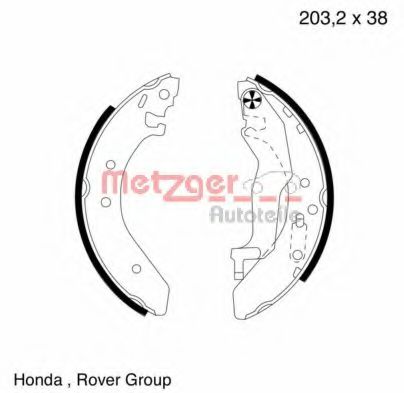 METZGER MG 540 Тормозные колодоки для ROVER 400 (Ровер 400) METZGER MG 540 Тормозные колодоки для ROVER 400 (Ровер 400)