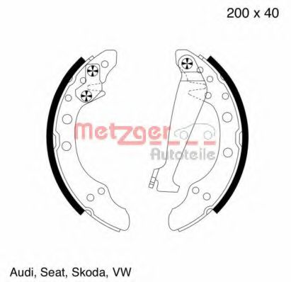 METZGER MG 571 Тормозные колодоки для VOLKSWAGEN VENTO (Фольксваген Венто) METZGER MG 571 Тормозные колодоки для VOLKSWAGEN VENTO (Фольксваген Венто)