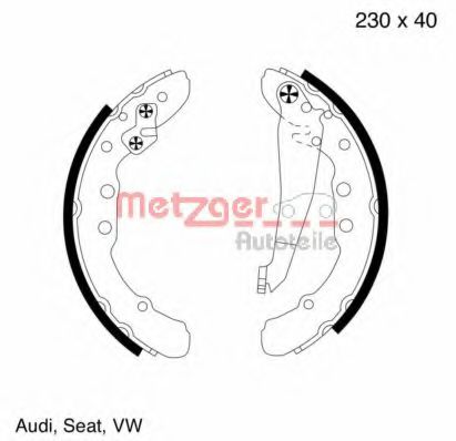 METZGER MG 572 Тормозные колодоки для VOLKSWAGEN CADDY I (Фольксваген Cаддъ и) METZGER MG 572 Тормозные колодоки для VOLKSWAGEN CADDY I (Фольксваген Cаддъ и)