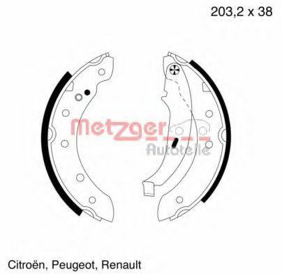 METZGER MG 584 Тормозные колодоки для CITROËN ZX (CитроËн Зх) METZGER MG 584 Тормозные колодоки для CITROËN ZX (CитроËн Зх)