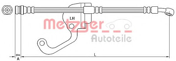 METZGER 4116228 Тормозной шланг для HYUNDAI TERRACAN (Хендай Теракан) METZGER 4116228 Тормозной шланг для HYUNDAI TERRACAN (Хендай Теракан)