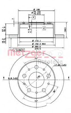 METZGER 14922 Тормозной диск для FIAT DUCATO (Фиат Дукато) METZGER 14922 Тормозной диск для FIAT DUCATO (Фиат Дукато)