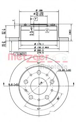 METZGER 14932 Тормозной диск для FIAT DUCATO (Фиат Дукато) METZGER 14932 Тормозной диск для FIAT DUCATO (Фиат Дукато)