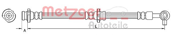 METZGER 4110848 Тормозной шланг для NISSAN DUALIS (Ниссан Дуалис) METZGER 4110848 Тормозной шланг для NISSAN DUALIS (Ниссан Дуалис)