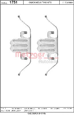 METZGER 109-1751 Комплектующие, колодки дискового тормоза для BMW (Бмв) METZGER 109-1751 Комплектующие, колодки дискового тормоза для BMW (Бмв)
