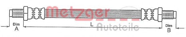METZGER 4112106 Тормозной шланг для FORD ORION II (Форд Орион 2) METZGER 4112106 Тормозной шланг для FORD ORION II (Форд Орион 2)