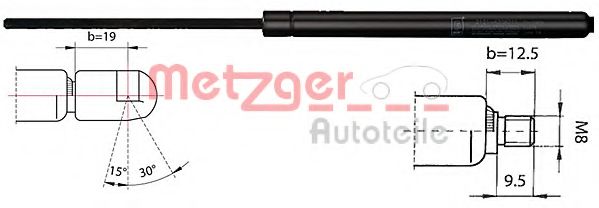METZGER 2110343 Газовая пружина, заднее стекло для CITROëN (Cитроëн) METZGER 2110343 Газовая пружина, заднее стекло для CITROëN (Cитроëн)