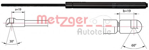 METZGER 2110449 Газовая пружина, крышка багажник для PEUGEOT 207 (Пежо 207) METZGER 2110449 Газовая пружина, крышка багажник для PEUGEOT 207 (Пежо 207)