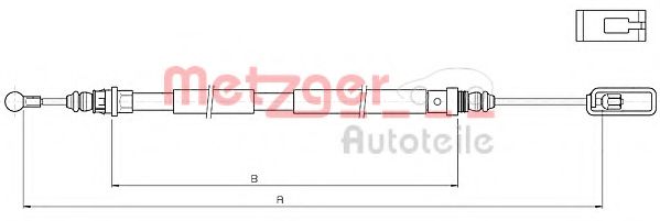 METZGER 10.4733 Трос, стояночная тормозная система для PEUGEOT (Пежо) METZGER 10.4733 Трос, стояночная тормозная система для PEUGEOT (Пежо)