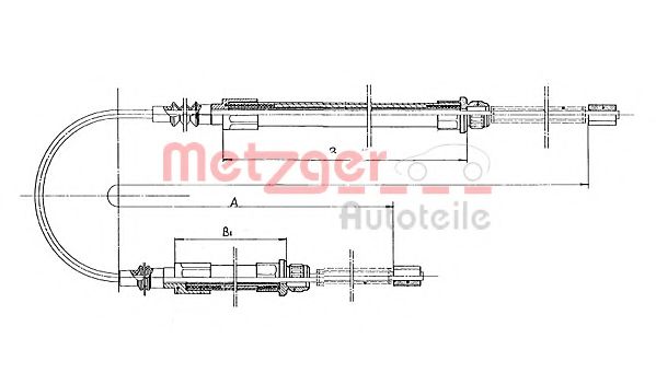 METZGER 1171.1 Трос, стояночная тормозная система для FIAT DUCATO (Фиат Дукато) METZGER 1171.1 Трос, стояночная тормозная система для FIAT DUCATO (Фиат Дукато)