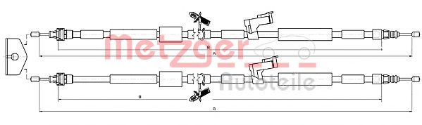 METZGER 10.5452 Трос, стояночная тормозная система для FORD KUGA I (Форд Куга 1) METZGER 10.5452 Трос, стояночная тормозная система для FORD KUGA I (Форд Куга 1)