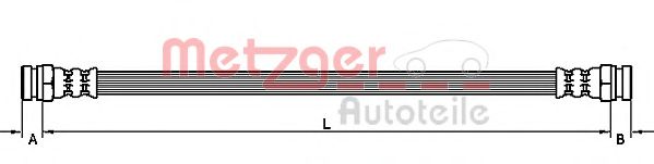 METZGER 4118576 Тормозной шланг для SKODA FELICIA (Шкода Фелиция) METZGER 4118576 Тормозной шланг для SKODA FELICIA (Шкода Фелиция)