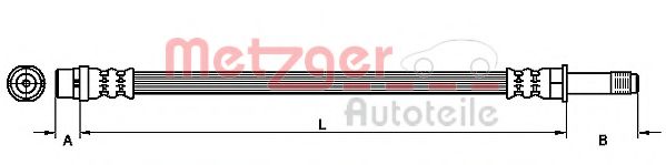 METZGER 4111092 Тормозной шланг для VOLKSWAGEN LT 28-35 II (Фольксваген Лт 28-35 2) METZGER 4111092 Тормозной шланг для VOLKSWAGEN LT 28-35 II (Фольксваген Лт 28-35 2)