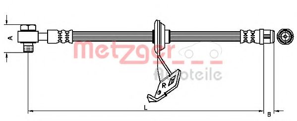 METZGER 4116206 Тормозной шланг для MERCEDES-BENZ M-CLASS (Мэрcэдэс-бэнз М-cласс) METZGER 4116206 Тормозной шланг для MERCEDES-BENZ M-CLASS (Мэрcэдэс-бэнз М-cласс)