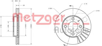 METZGER 6110042 Тормозной диск для VOLKSWAGEN JETTA I (Фольксваген Жэтта и) METZGER 6110042 Тормозной диск для VOLKSWAGEN JETTA I (Фольксваген Жэтта и)