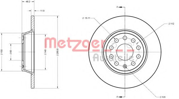 METZGER 6110046 Тормозной диск для SEAT ALTEA (Сеат Алтэа) METZGER 6110046 Тормозной диск для SEAT ALTEA (Сеат Алтэа)