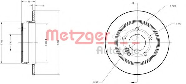 METZGER 6110064 Тормозной диск для MERCEDES-BENZ C-CLASS (Мэрcэдэс-бэнз С класс) METZGER 6110064 Тормозной диск для MERCEDES-BENZ C-CLASS (Мэрcэдэс-бэнз С класс)