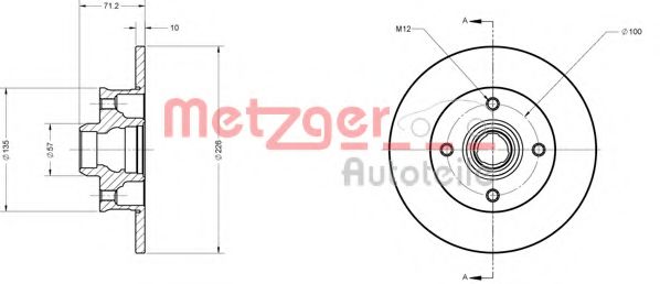METZGER 6110087 Тормозной диск для VOLKSWAGEN SCIROCCO (Фольксваген Сcироccо) METZGER 6110087 Тормозной диск для VOLKSWAGEN SCIROCCO (Фольксваген Сcироccо)