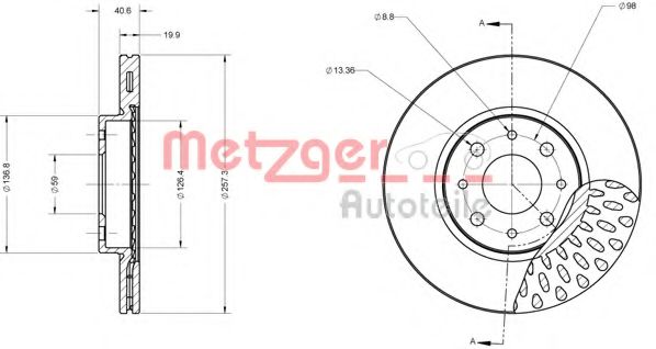 METZGER 6110091 Тормозной диск для FIAT TEMPRA SW (Фиат Темпра св) METZGER 6110091 Тормозной диск для FIAT TEMPRA SW (Фиат Темпра св)
