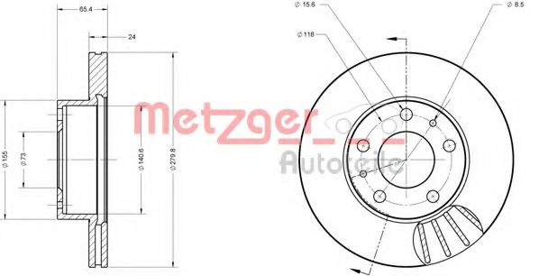 METZGER 6110104 Тормозной диск для FIAT DUCATO (Фиат Дукато) METZGER 6110104 Тормозной диск для FIAT DUCATO (Фиат Дукато)