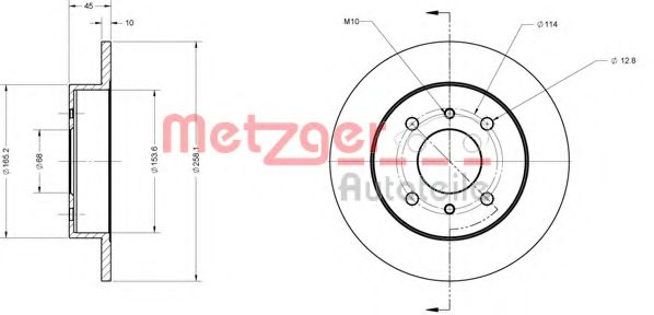 METZGER 6110139 Тормозной диск для NISSAN PRIMERA (Ниссан Примера) METZGER 6110139 Тормозной диск для NISSAN PRIMERA (Ниссан Примера)