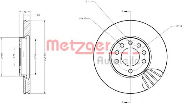 METZGER 6110156 Тормозной диск для OPEL SIGNUM (Опель Сигнум) METZGER 6110156 Тормозной диск для OPEL SIGNUM (Опель Сигнум)