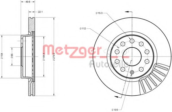 METZGER 6110161 Тормозной диск для SEAT (Сеат) METZGER 6110161 Тормозной диск для SEAT (Сеат)