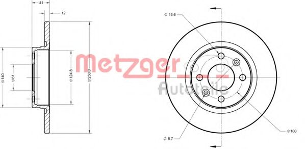 METZGER 6110170 Тормозной диск для DACIA SANDERO (Дача Сандэро) METZGER 6110170 Тормозной диск для DACIA SANDERO (Дача Сандэро)