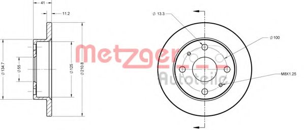 METZGER 6110214 Тормозной диск для DAIHATSU MIRA VII (Дайхатсу Мира v2) METZGER 6110214 Тормозной диск для DAIHATSU MIRA VII (Дайхатсу Мира v2)