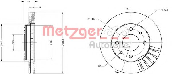 METZGER 6110248 Тормозной диск для VOLVO S40 I (Вольво С40 и) METZGER 6110248 Тормозной диск для VOLVO S40 I (Вольво С40 и)