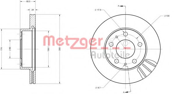 METZGER 6110252 Тормозной диск для FIAT DUCATO (Фиат Дукато) METZGER 6110252 Тормозной диск для FIAT DUCATO (Фиат Дукато)