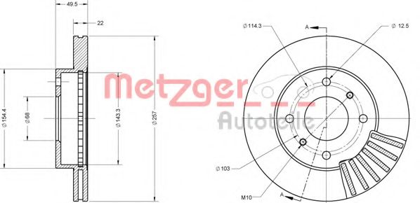 METZGER 6110312 Тормозной диск для NISSAN PRIMERA (Ниссан Примера) METZGER 6110312 Тормозной диск для NISSAN PRIMERA (Ниссан Примера)