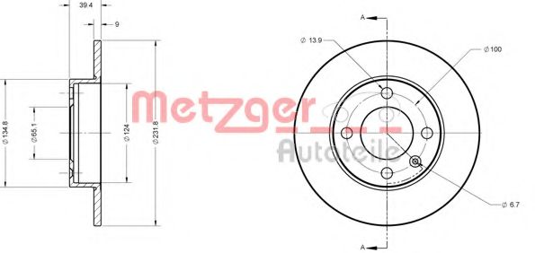 METZGER 6110390 Тормозной диск для VOLKSWAGEN DERBY (Фольксваген Дэрбъ) METZGER 6110390 Тормозной диск для VOLKSWAGEN DERBY (Фольксваген Дэрбъ)