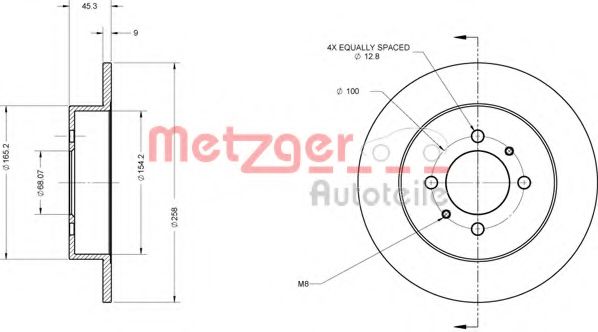 METZGER 6110398 Тормозной диск для NISSAN PULSAR VI (Ниссан Пулсар vи) METZGER 6110398 Тормозной диск для NISSAN PULSAR VI (Ниссан Пулсар vи)