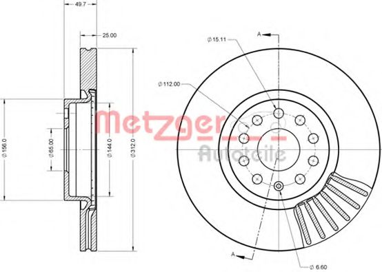 METZGER 6110072 Тормозной диск для AUDI TT (Ауди Тт) METZGER 6110072 Тормозной диск для AUDI TT (Ауди Тт)