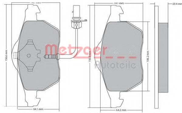 METZGER 1170020 Тормозные колодки для VOLKSWAGEN (Фольксваген) METZGER 1170020 Тормозные колодки для VOLKSWAGEN (Фольксваген)