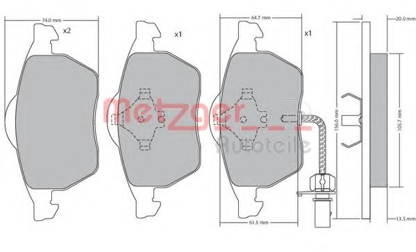 METZGER 1170036 Тормозные колодки для VOLKSWAGEN (Фольксваген) METZGER 1170036 Тормозные колодки для VOLKSWAGEN (Фольксваген)