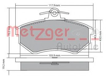 METZGER 1170066 Тормозные колодки для AUDI 100 (Ауди 100) METZGER 1170066 Тормозные колодки для AUDI 100 (Ауди 100)