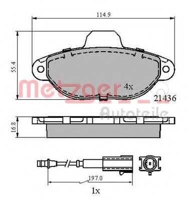 METZGER 1170140 Тормозные колодки для FIAT 500 (Фиат 500) METZGER 1170140 Тормозные колодки для FIAT 500 (Фиат 500)