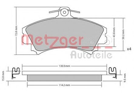 METZGER 1170143 Тормозные колодки для PROTON WAJA (Протон Важа) METZGER 1170143 Тормозные колодки для PROTON WAJA (Протон Важа)