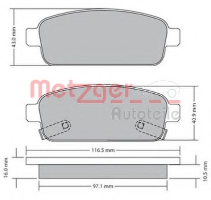 METZGER 1170164 Тормозные колодки для OPEL AMPERA (Опель Ампэра) METZGER 1170164 Тормозные колодки для OPEL AMPERA (Опель Ампэра)