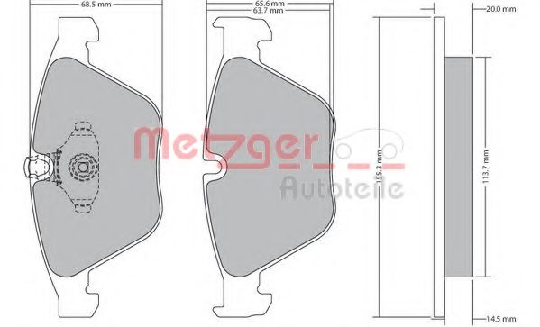 METZGER 1170168 Тормозные колодки для BMW (Бмв) METZGER 1170168 Тормозные колодки для BMW (Бмв)