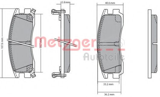 METZGER 1170187 Тормозные колодки для BUICK (Бьюик) METZGER 1170187 Тормозные колодки для BUICK (Бьюик)