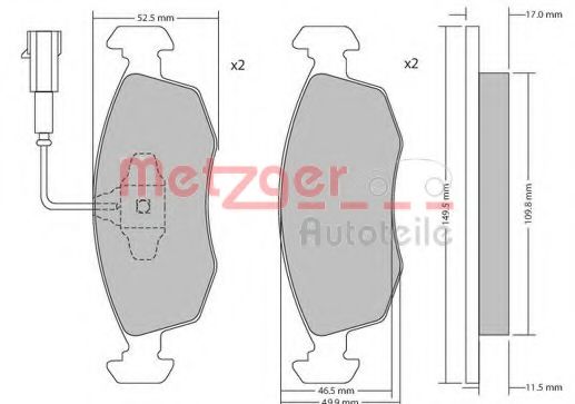 METZGER 1170202 Тормозные колодки для FIAT 500 C (Фиат 500 c) METZGER 1170202 Тормозные колодки для FIAT 500 C (Фиат 500 c)